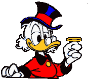 Tio rico jugando con una moneda