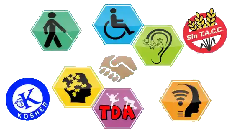 icons de accesibilidad flotando
