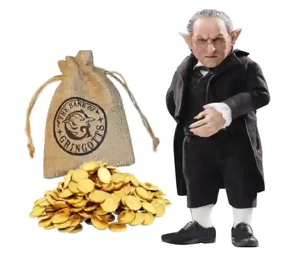 Hoteles Preferred en Universal, Duende con moendas de oro del gringott bank universal orlando