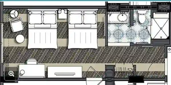 plano habitación del sapphire falls universal orlando
