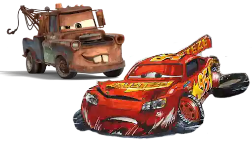 Rayo McQueen averiado y Matte disney world orlando