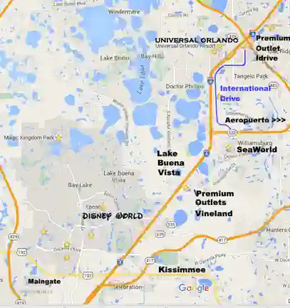 hospedarse en otrlando, mapa hotelero de orlando disney world orlando