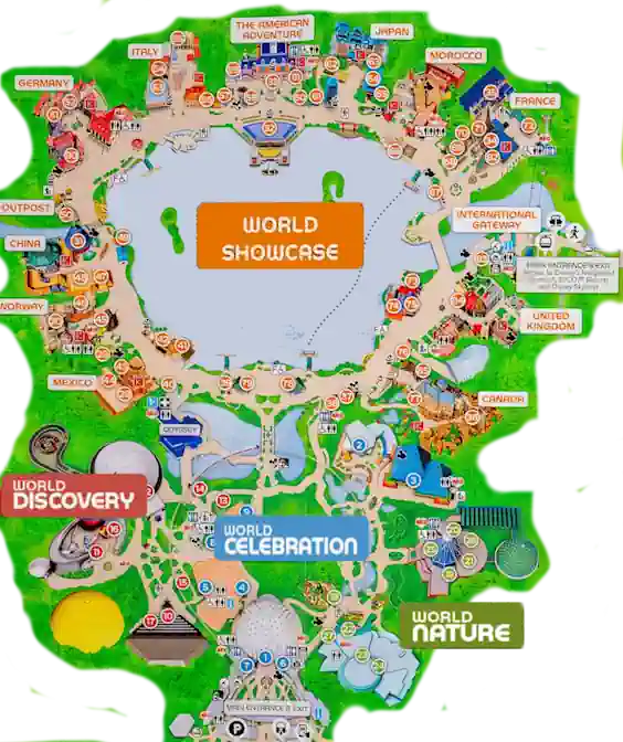 mapa de EPCOT en Disney World