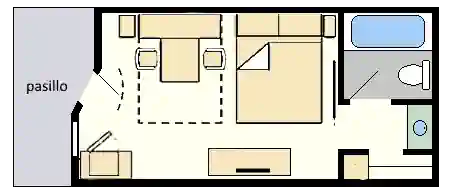 Plano habitación estandar hoteles value disney world orlando