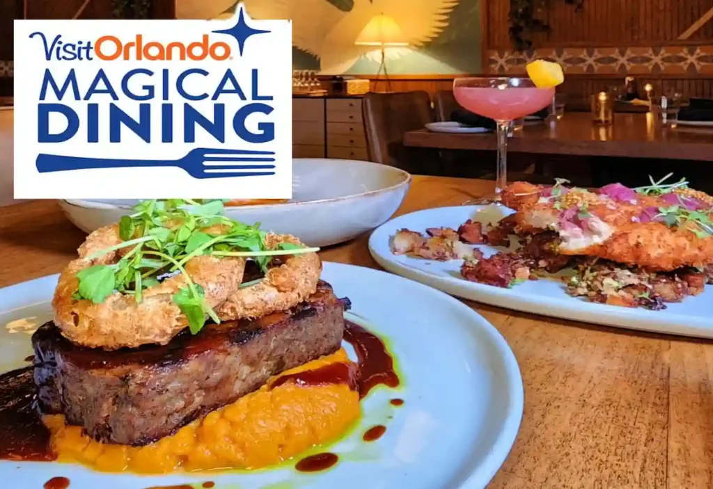 Visit orlando magical dining, menu de 3 platos