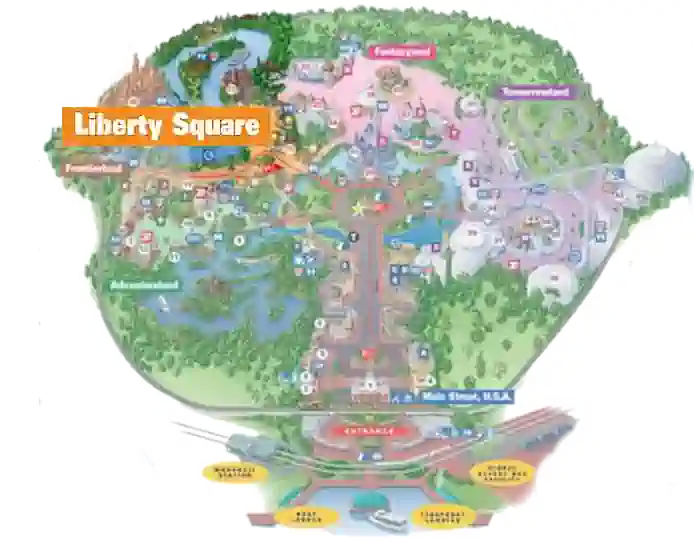 ubicacion liberty square en Disney World magic kingdom orlando