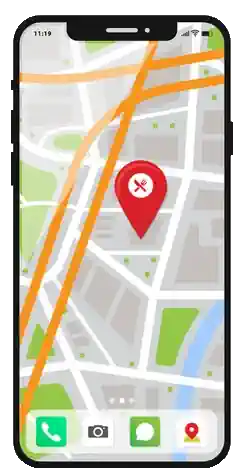 teléfono con mapa